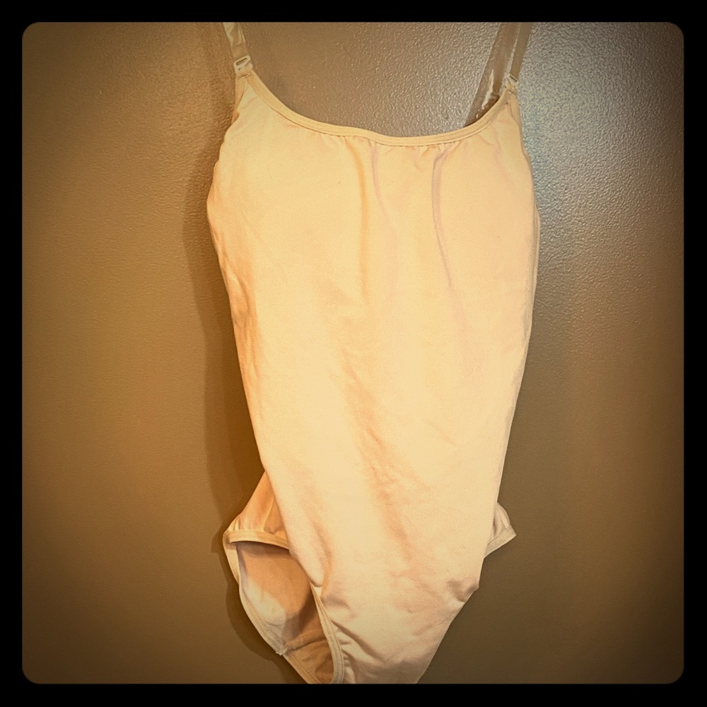 Girls nude sheer strap bodysuit